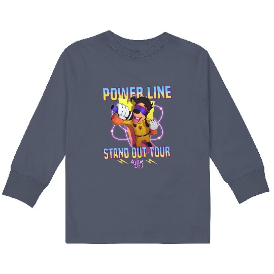 Powerline Stand Out World Tour 95 Kids Long Sleeve T Shirts, Disney Powerline Goofy Movie Kids Long Sleeve T Shirts