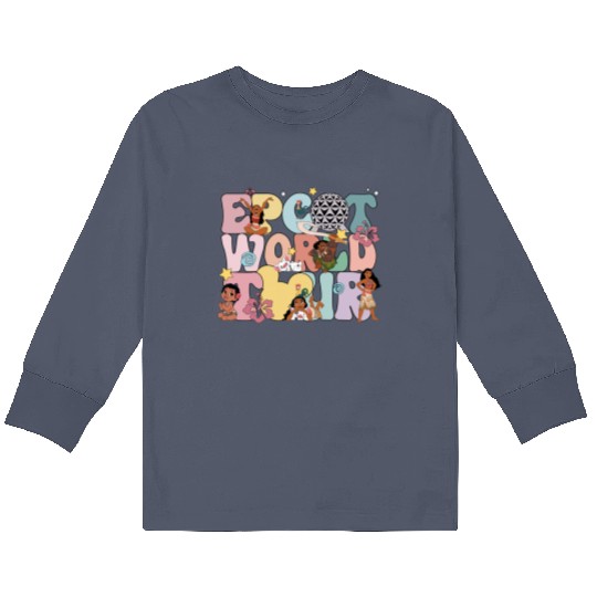 Disney Epcot World Tour Moana Kids Long Sleeve T Shirts Mickey And Friends Drinking Around The  Kids Long Sleeve T Shirts