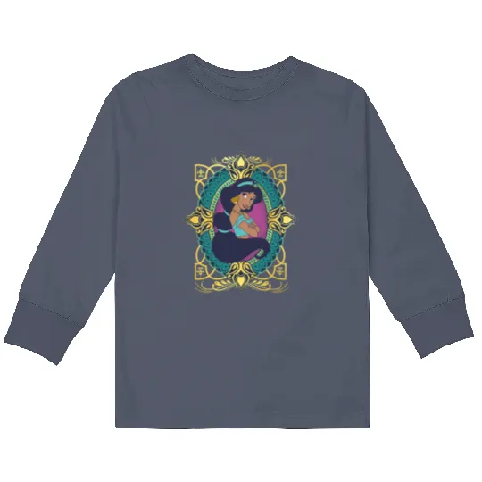 Vintage Princess Jasmine Kids Long Sleeve T Shirts, Retro Disney Princess Kids Long Sleeve T Shirts