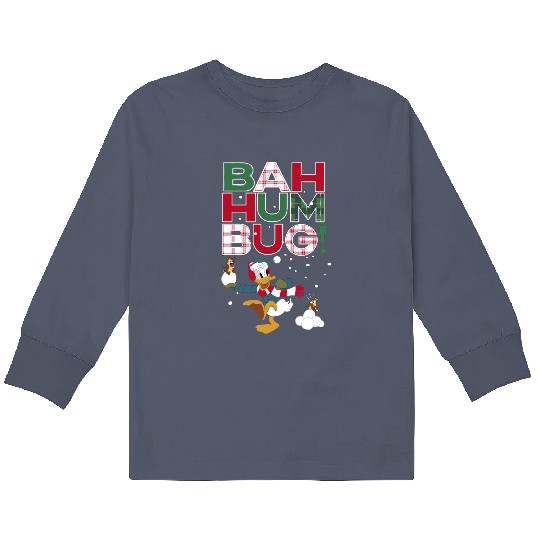 Donald Duck Chip N Dale Bah Humbug Kids Long Sleeve T Shirts, Funny Disney Christmas Kids Long Sleeve T Shirts