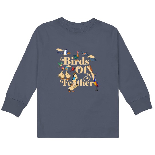 Disney Bird Characters Bird of a Feather Kids Long Sleeve T Shirts, Hei Hei Kevin Zazu Matching Kids Long Sleeve T Shirts
