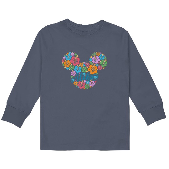 Disney Aloha Kids Long Sleeve T Shirts, Mickey Hibiscus Kids Long Sleeve T Shirts, Girls Disney Trip Kids Long Sleeve T Shirts, Hawaiian Mickey Kids Long Sleeve T Shirts, Disneyland Travel Kids Long Sleeve T Shirts