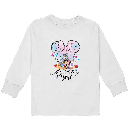 Discover Disney Birthday Kids Long Sleeve T Shirts, Disney Birthday Girl, Disney Birthday Squad Kids Long Sleeve T Shirts