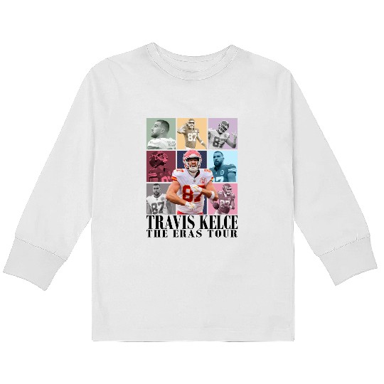 Discover Travis Kelce Kids Long Sleeve T Shirts, Travis Kelce Eras Tour Kids Long Sleeve T Shirts
