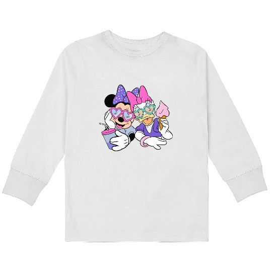 Retro Minnie and Daisy Face, Best Friends Minnie and Daisy Kids Long Sleeve T Shirts, Disney Tie Dye Kids Long Sleeve T Shirts, Minnie and Daisy Kids Long Sleeve T Shirts