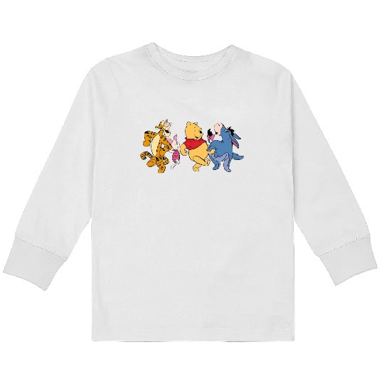 Winnie The Pooh Dancing Kids Long Sleeve T Shirts, Winnie The Pooh and Friends Kids Long Sleeve T Shirts, Piglet, Eeyore, Tigger, The Pooh Kids Long Sleeve T Shirts, Disney Family Kids Long Sleeve T Shirts