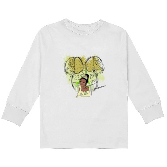 Tiana Princess Kids Long Sleeve T Shirts, Watercolor Disney Castle Kids Long Sleeve T Shirts, Disney Princess Kids Long Sleeve T Shirts,