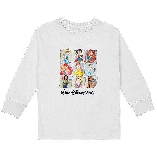 Retro Disney Princess Kids Long Sleeve T Shirts, Vintage Disney Princess Kids Long Sleeve T Shirts