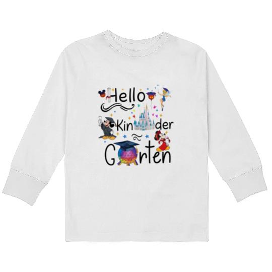 Kindergarten Teacher Kids Long Sleeve T Shirts, Disney Teacher Kids Long Sleeve T Shirts, Disney Back To School Kids Long Sleeve T Shirts
