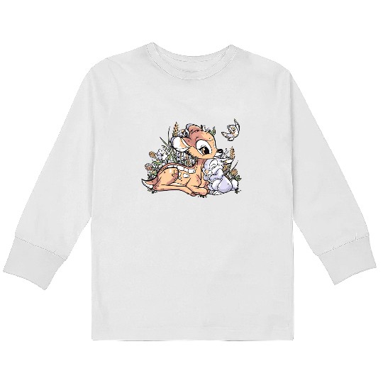 Cute Disney Bambi And Thumper Retro Vintage Kids Long Sleeve T Shirts, Magic Kingdom Holiday Trip Kids Long Sleeve T Shirts