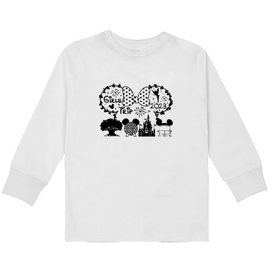 Girl Disney Trip 2023 Kids Long Sleeve T Shirts, Disneyland Girl Kids Long Sleeve T Shirts, Disney Kids Long Sleeve T Shirts