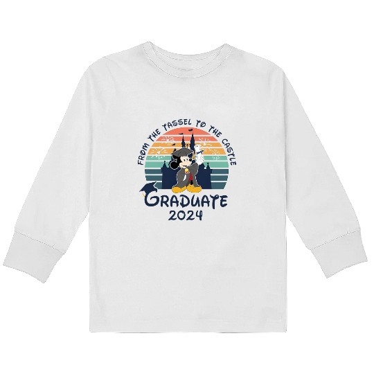 Disney Graduation 2024 Kids Long Sleeve T Shirts, Disney Minnie Graduate Kids Long Sleeve T Shirts, Disney Grad Kids Long Sleeve T Shirts