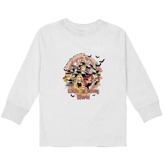 Vintage Retro Halloween Princess Kids Long Sleeve T Shirts, Disney Halloween, Disney Princess Kids Long Sleeve T Shirts
