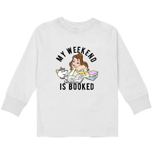 Disney Beauty And The Beast Belle My Weekend Is Booked Kids Long Sleeve T Shirts