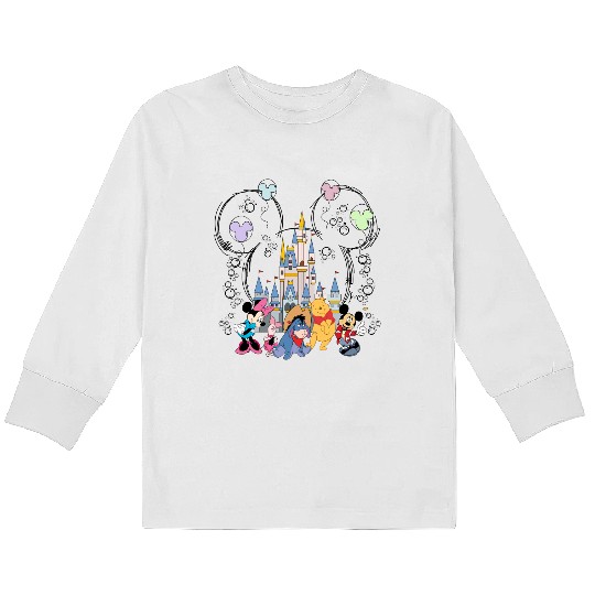 Discover Retro Disney Magic Kingdom Kids Long Sleeve T Shirts, Disney Friends Kids Long Sleeve T Shirts