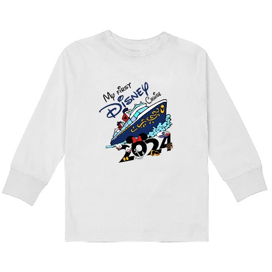 My First Disney Cruise 2024 Kids Long Sleeve T Shirts, Disney Family Cruise Kids Long Sleeve T Shirts