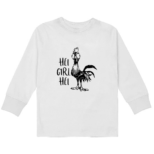 Hei Girl Hei Kids Long Sleeve T Shirts, Disney Moana Hei Hei T-Shir
