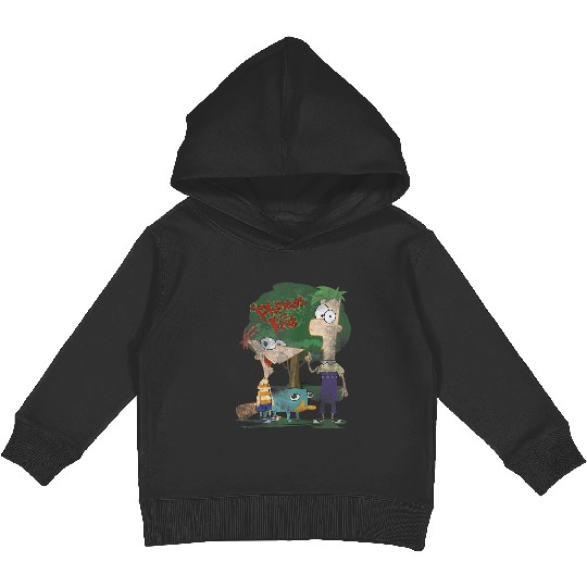 Disneys Phineas And Ferb Hanging Out With Perry Distressed Kids Pullover Hoodies