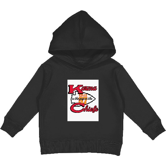 Karma is the Guy on the Chiefs taylorr Swift Travis Kelce Kids Pullover Hoodies