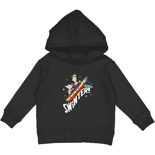 disneys Phineas And Ferb Swinter Snowboarding Shot Kids Pullover Hoodies