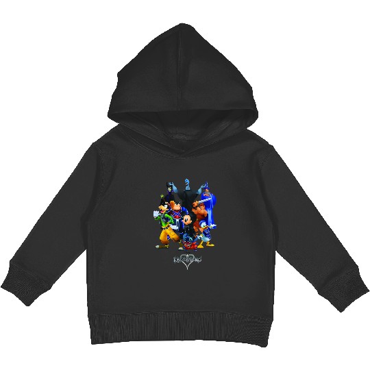 disneys Kingdom Hearts Magical Characters Mash Up Chest Logo Kids Pullover Hoodies