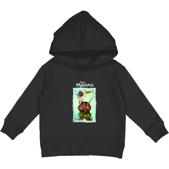 Disneyss Moana Main Characters Group Shot Frame Chest Poster Kids Pullover Hoodies