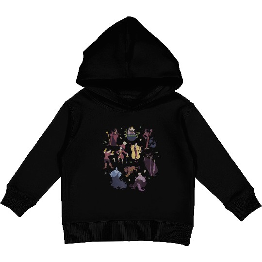 Disney Villains Group Shot Doodles 9286 Kids Pullover Hoodies