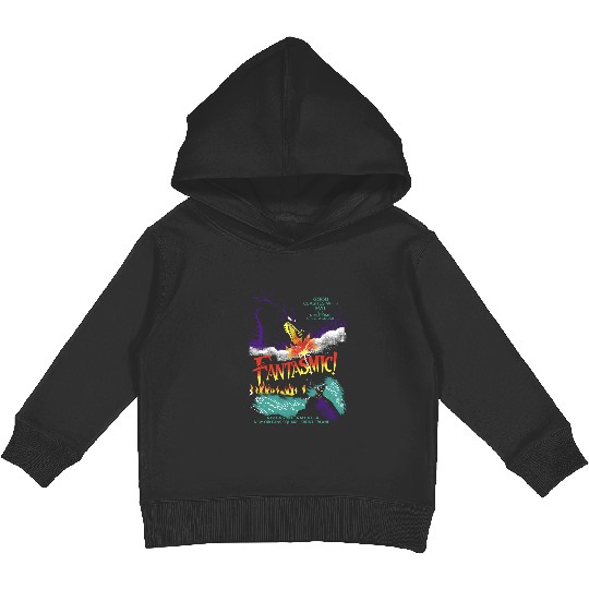 Retro Fantasmic Maleficent Dragon And Sorcerer Mickey Kids Pullover Hoodies, Fantasia Disney Kids Pullover Hoodies