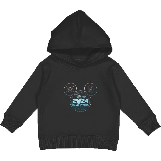 Disney Mickey Mouse Icon Fireworks Vacation Family Trip 2024 Kids Pullover Hoodies
