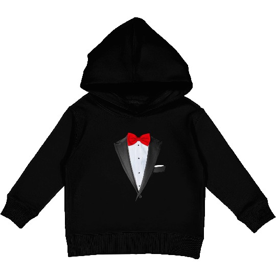 Realistic Tuxedo Kids Pullover Hoodies
