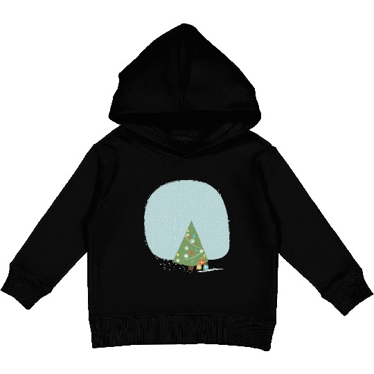 Snowflakes christmas tree Kids Pullover Hoodies