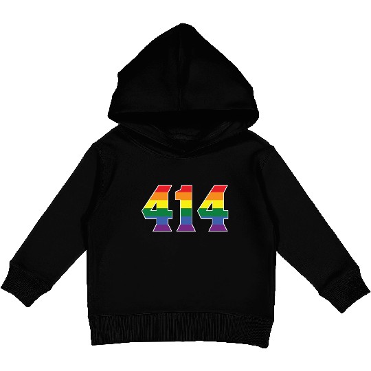 Gay Pride 414 Milwaukee Area Code Kids Pullover Hoodies