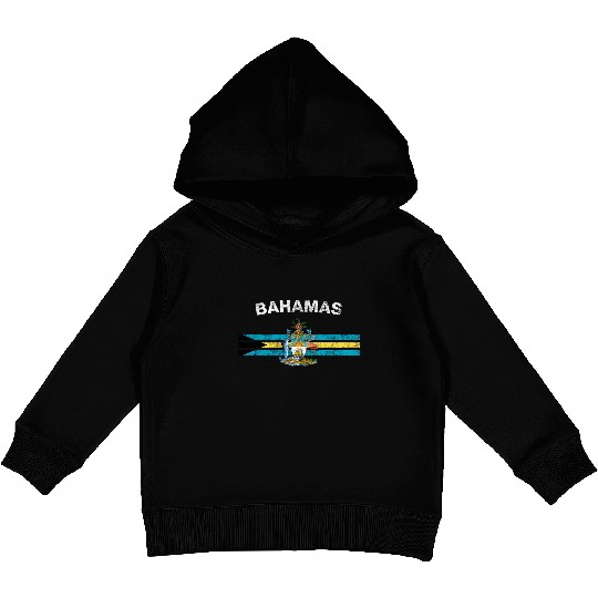 Bahamas Flag Kids Pullover Hoodies - Bahamas Emblem & Bahamas Flag