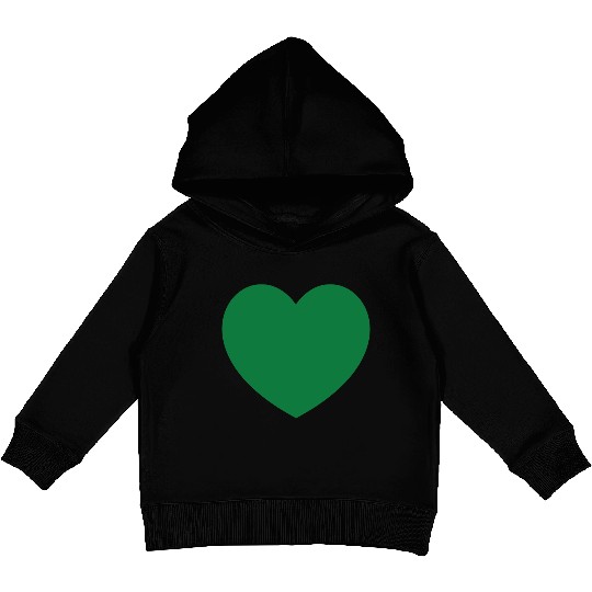 Dark Green Heart Kids Pullover Hoodies
