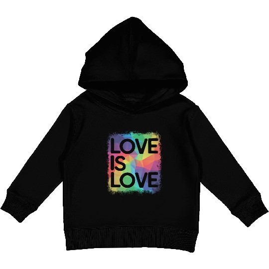 Love is Love Geometric LGBT Gay Pride Kids Pullover Hoodies