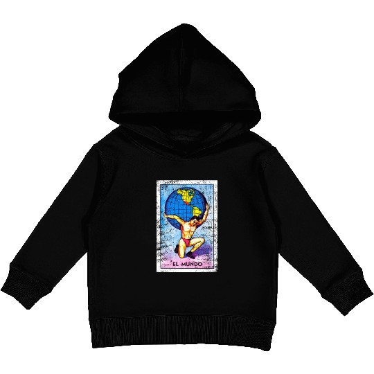 El Mundo Mexican Loteria Bingo Card Kids Pullover Hoodies