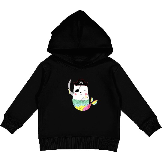 Kid Girls Mercat Mermaid Cat Pirate Halloween Gift Kids Pullover Hoodies