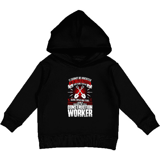 Forever The Title Construction Worker Kids Pullover Hoodies