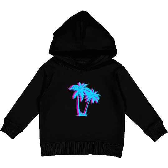 Beach Vaporwave Palm Tree Gift Aesthetic Tropical Kids Pullover Hoodies