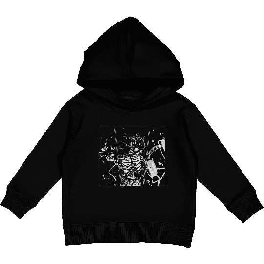 Heavy Metal Skelly (White) Kids Pullover Hoodies
