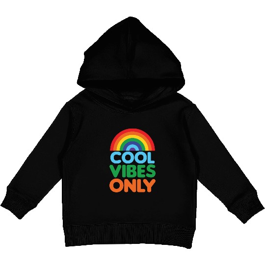 Positive Cool Vibes Only Rainbow Design Kids Pullover Hoodies