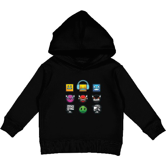 geometry dash insane Kids Pullover Hoodies
