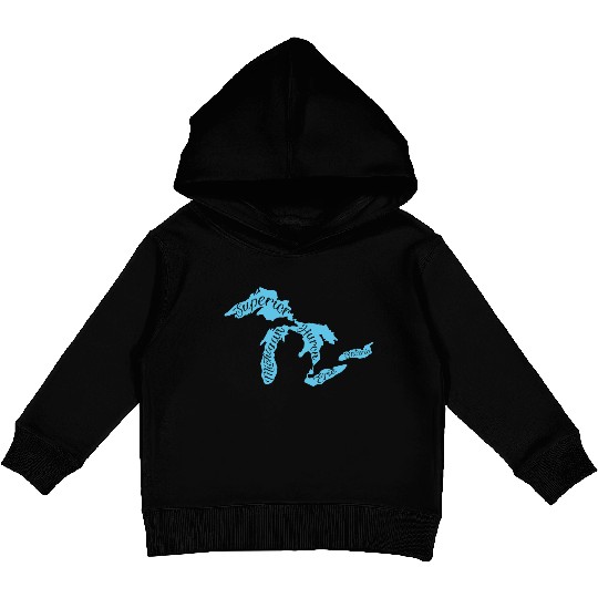 Great Lakes Michigan Detroit Michigan Great Lake Kids Pullover Hoodies