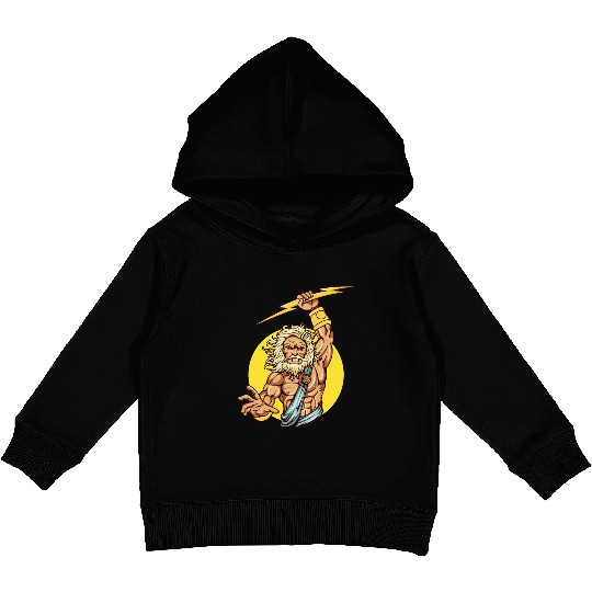 Comic - God Zeus Lightning - bright Kids Pullover Hoodies
