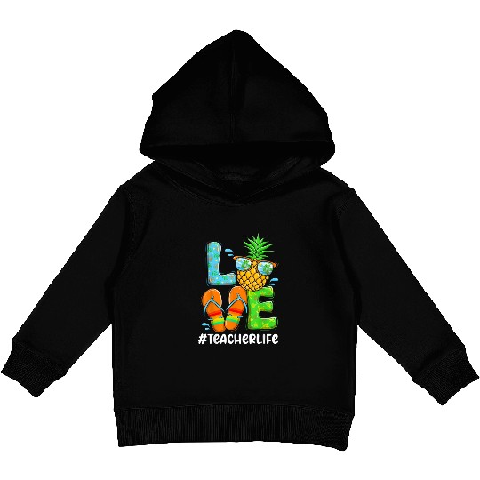 Summer Love Teacher life Love Pineapple Kids Pullover Hoodies