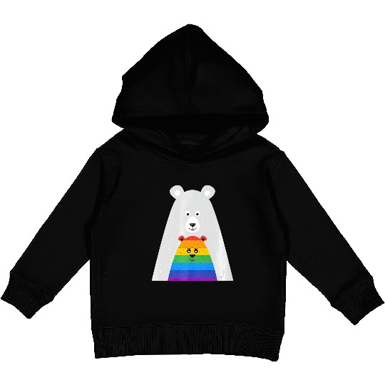 Gay Pride Mama and Baby Bear Gift Lesbian Son Kids Pullover Hoodies