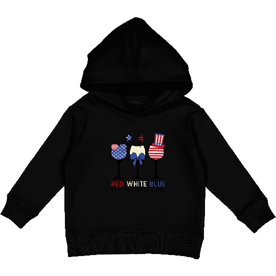 Red White Blue and Cocktails Kids Pullover Hoodies