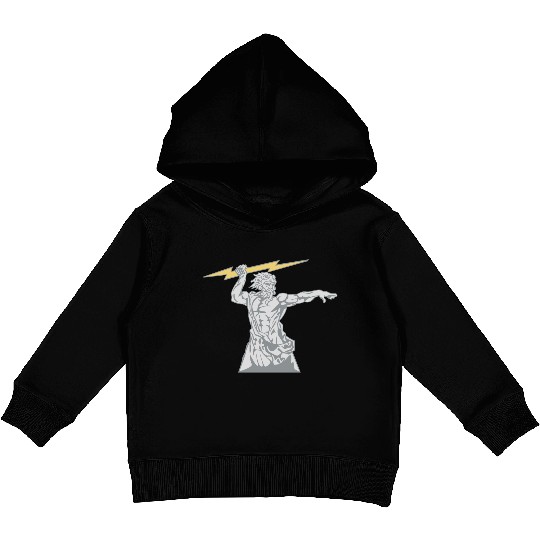 Greek mythology Zeus lightning bolt silhouette Kids Pullover Hoodies