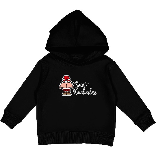 St. Knickerless funny Santa Claus Christmas puns Kids Pullover Hoodies