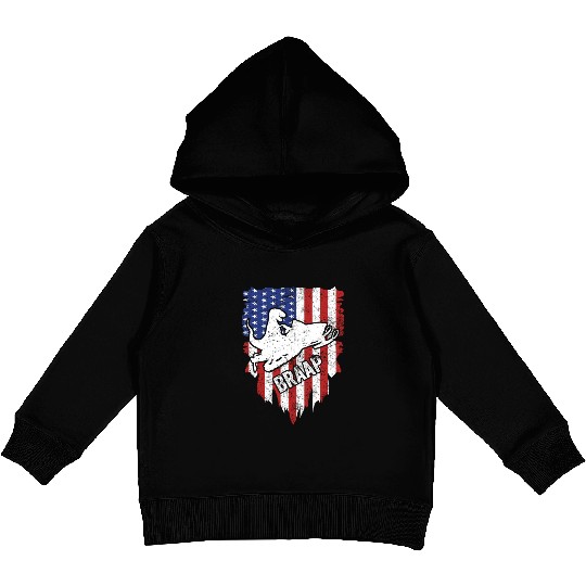 Snowmobile USA Flag Gift Dinosaur Snowmobiling Kid Kids Pullover Hoodies